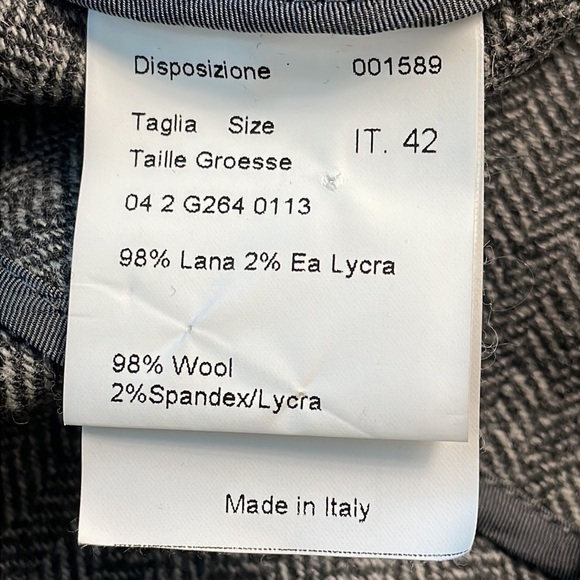 Piazza Sempione Gray Herringbone Wool Jacket Blazer Career Office Sz IT 42 US M - Picture 10 of 10